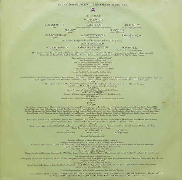 Earth, Wind & Fire - Faces | CBS (CBS 88498) - 9