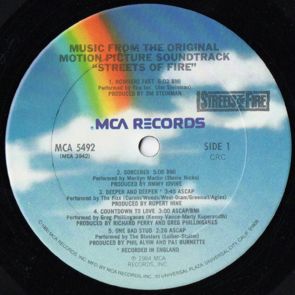 Various - Streets Of Fire - Music From The Original Motion Picture Soundtrack | MCA Records (MCA-5492) - 2 Various - Streets Of Fire - Music From The Original Motion Picture Soundtrack | MCA Records (MCA-5492) - 2