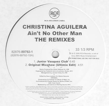 Christina Aguilera - Ain't No Other Man (The Remixes) | RCA (82876 89792 1)