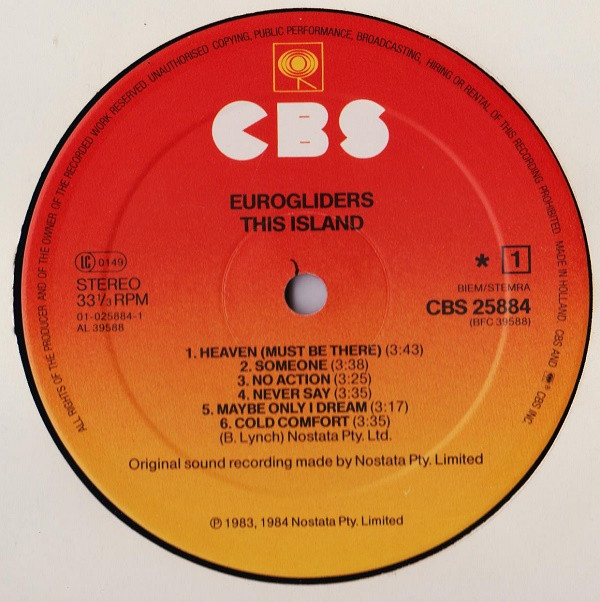 Eurogliders - This Island | CBS (CBS 25884) - 3 Eurogliders - This Island | CBS (CBS 25884) - 3