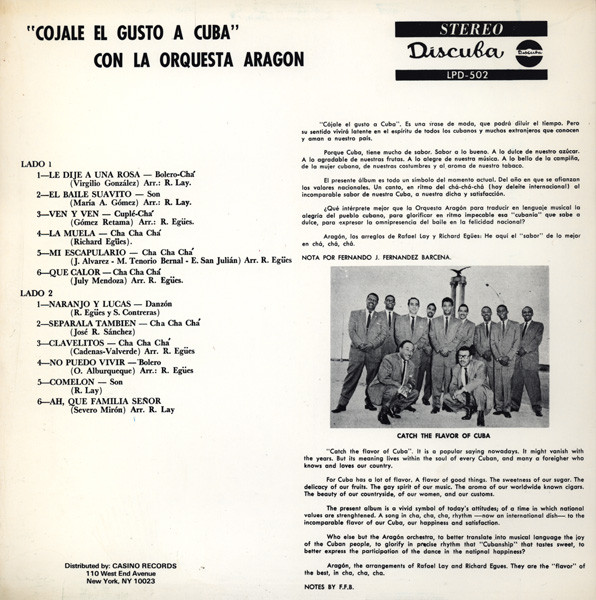 Orquesta Aragon - Cojale El Gusto A Cuba Con La Orq. Aragon | Discuba (LPD-502) - main