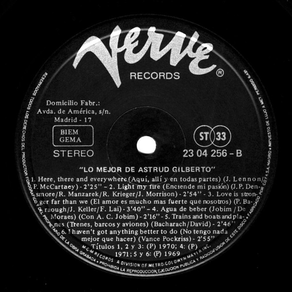 Astrud Gilberto - Lo Mejor De Astrud Gilberto | Verve Records (23 04 256) - 4 Astrud Gilberto - Lo Mejor De Astrud Gilberto | Verve Records (23 04 256) - 4