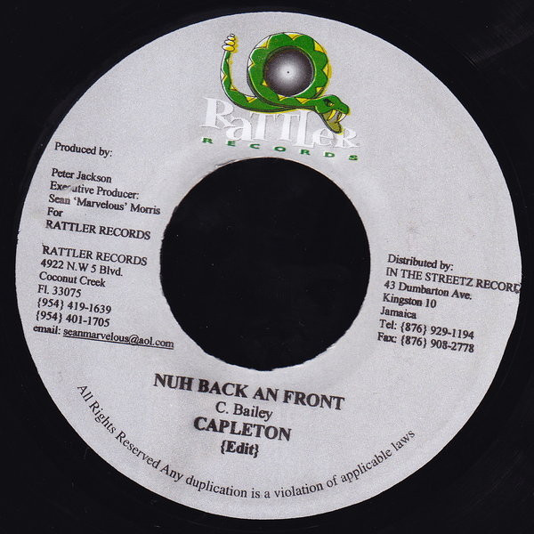 Capleton - Nuh Back An  Front | Rattler Records (none)