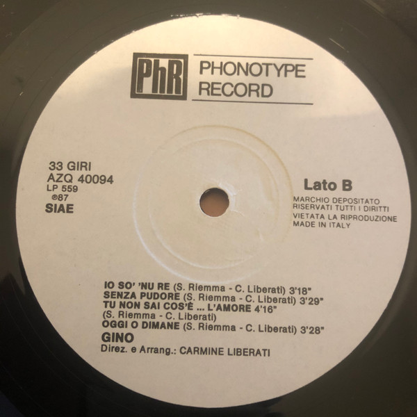 Gino Riccio - Gino | Phonotype Record (AZQ 40094) - 4 Gino Riccio - Gino | Phonotype Record (AZQ 40094) - 4