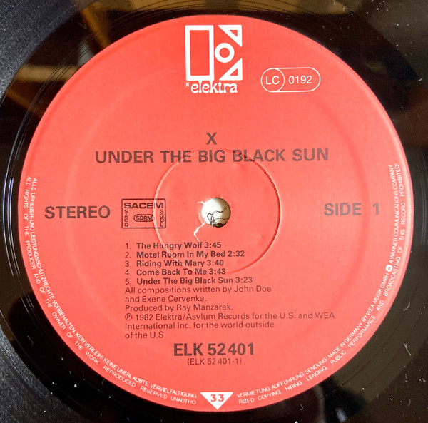 X - Under The Big Black Sun | Elektra (ELK K 52 401) - 4 X - Under The Big Black Sun | Elektra (ELK K 52 401) - 4