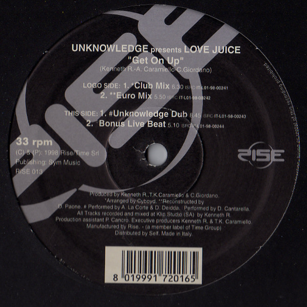 Unknowledge Presents Love Juice - Get On Up | Rise (RISE 013)