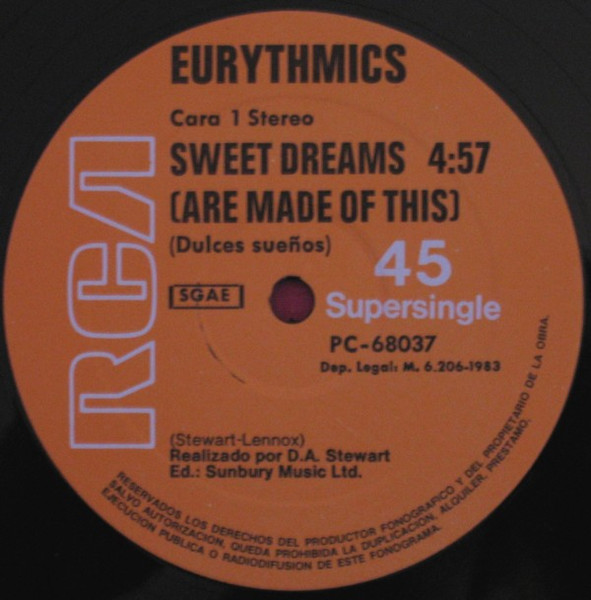 Eurythmics - Sweet Dreams (Are Made Of This) = Dulces Sueños | RCA (PC-68037) - 3