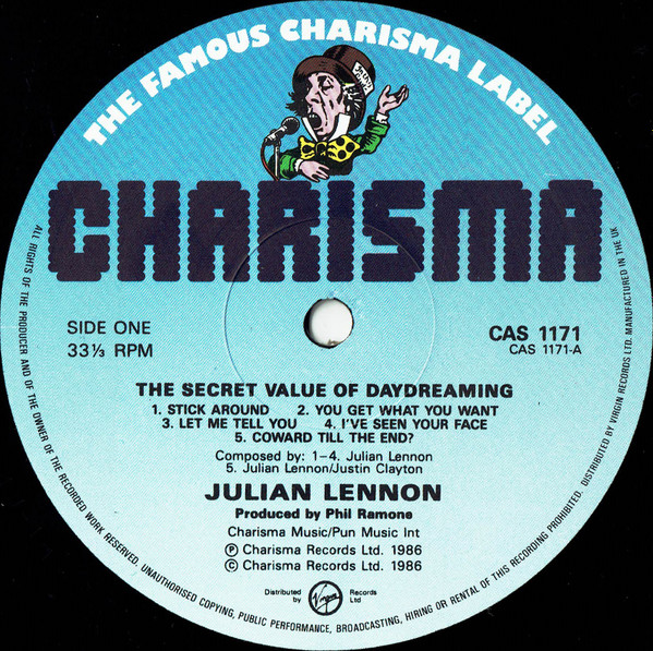 Julian Lennon - The Secret Value Of Daydreaming | Charisma (CAS 1171) - 3