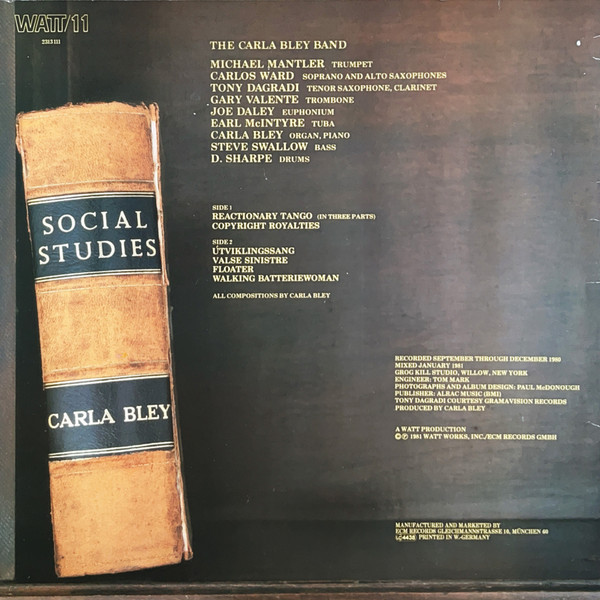 Carla Bley - Social Studies | WATT (WATT/11) - 2