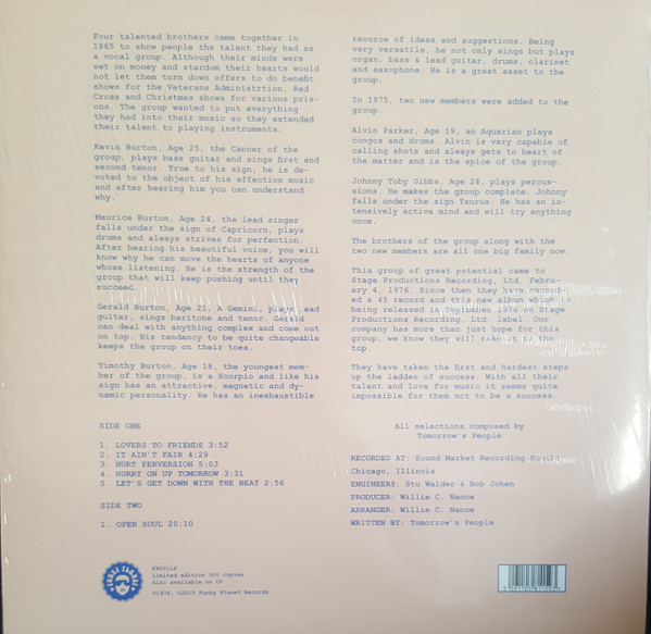 Tomorrow's People - Open Soul | Funky Planet (FP001LP) - 2