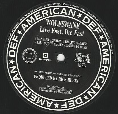 Wolfsbane - Live Fast, Die Fast | Def American Recordings (838 486-1) - 3 Wolfsbane - Live Fast, Die Fast | Def American Recordings (838 486-1) - 3