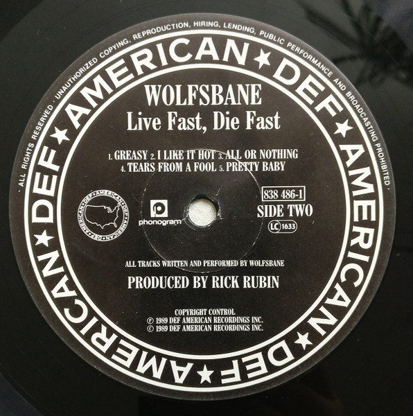 Wolfsbane - Live Fast, Die Fast | Def American Recordings (838 486-1) - 4 Wolfsbane - Live Fast, Die Fast | Def American Recordings (838 486-1) - 4