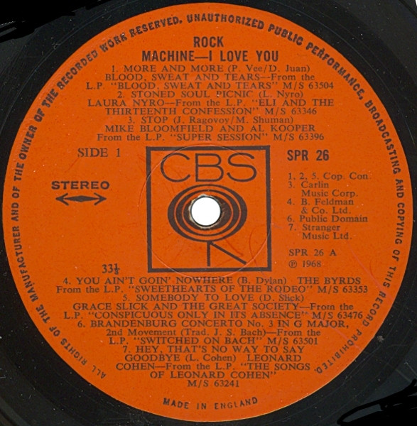Various - Rock Machine - I Love You | CBS (SPR 26) - 3 Various - Rock Machine - I Love You | CBS (SPR 26) - 3