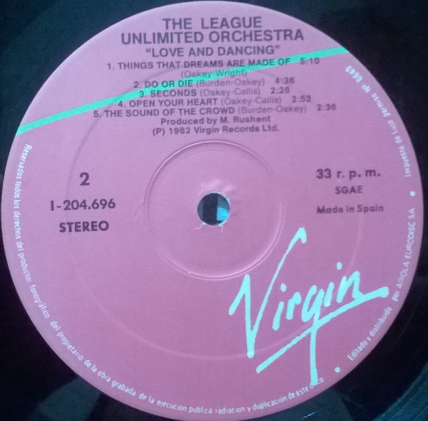 The League Unlimited Orchestra - Love And Dancing | Virgin (I-204696) - 4 The League Unlimited Orchestra - Love And Dancing | Virgin (I-204696) - 4