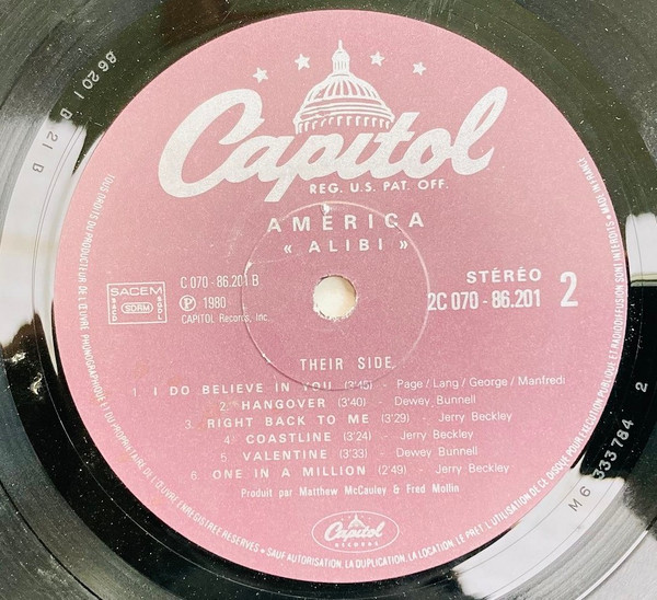 America - Alibi | Capitol Records (2C 070-86.201) - 5
