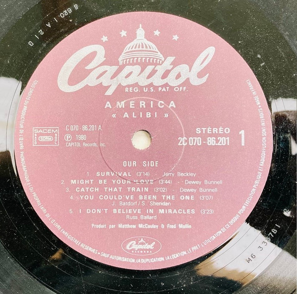 America - Alibi | Capitol Records (2C 070-86.201) - 4