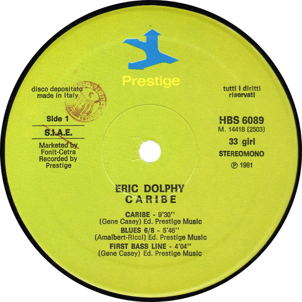 Eric Dolphy With Latin Jazz Quintet - Caribé | Prestige (HBS 6089) - 3
