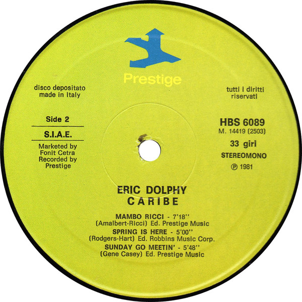 Eric Dolphy With Latin Jazz Quintet - Caribé | Prestige (HBS 6089) - 4