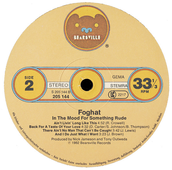 Foghat - In The Mood For Something Rude | Bearsville (205 144) - 3 Foghat - In The Mood For Something Rude | Bearsville (205 144) - 3