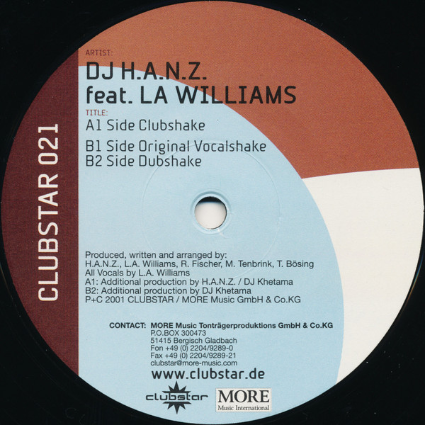 H.A.N.Z. Feat. L.A. Williams - Shake | Clubstar (CLUBSTAR 021)