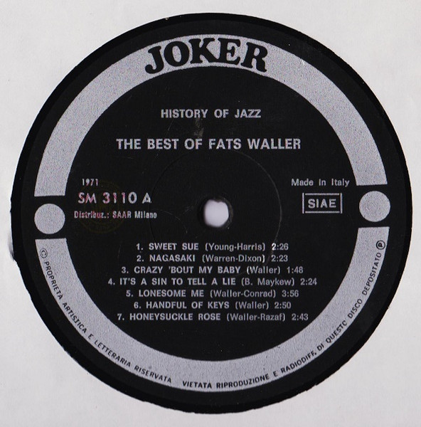 Fats Waller - The Best Of Fats Waller | Joker (SM 3110) - 3