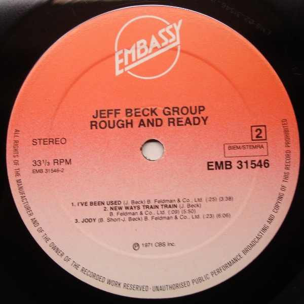 Jeff Beck Group - Rough And Ready | Embassy (EMB 31546) - 4 Jeff Beck Group - Rough And Ready | Embassy (EMB 31546) - 4
