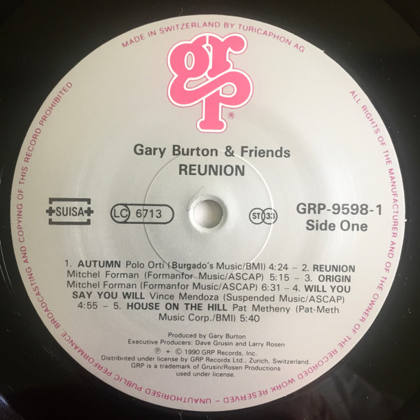 Gary Burton - Reunion | GRP (GRP-9598-1) - 3 Gary Burton - Reunion | GRP (GRP-9598-1) - 3