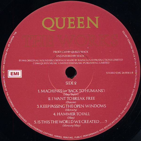 Queen - The Works | EMI (EMC 24 0014 1) - 3 Queen - The Works | EMI (EMC 24 0014 1) - 3