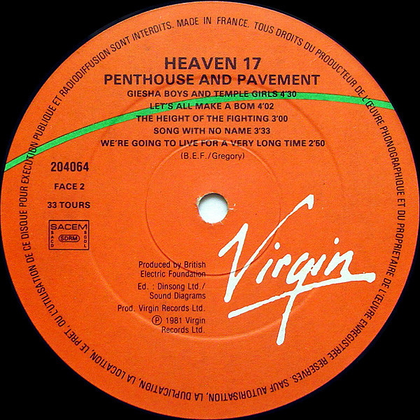 Heaven 17 - Penthouse And Pavement | Virgin (204064) - 4 Heaven 17 - Penthouse And Pavement | Virgin (204064) - 4