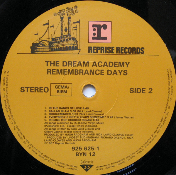 The Dream Academy - Remembrance Days | Blanco Y Negro (BYN 12) - 4