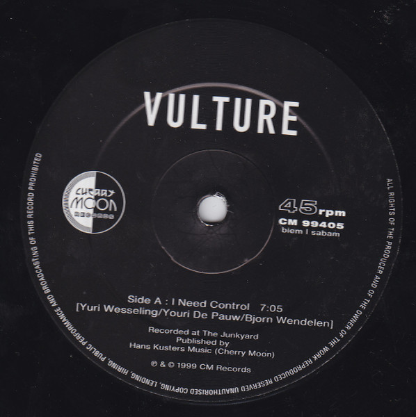 Vulture - I Need Control / Drive | Cherry Moon Records (CM 99405)