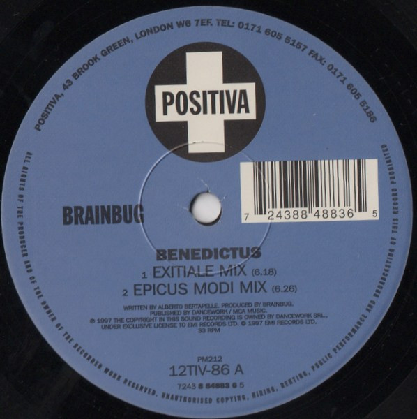 Brainbug - Benedictus / Nightmare | Positiva (12TIV-86) - 3