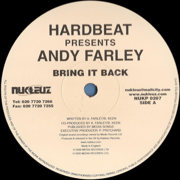 Hardbeat Presents Andy Farley - Bring It Back / Get It On | Nukleuz (NUKP 0207) - 2