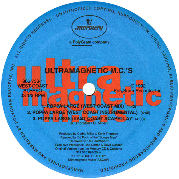 Ultramagnetic MC's - Poppa Large | Mercury (866 733-1) - 4
