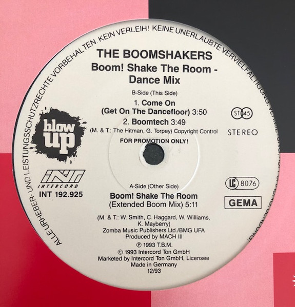 The Boomshakers - Boom! Shake The Room (Dance Mix) | Blow Up (INT 192.925)