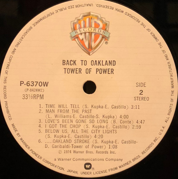 Tower Of Power - Back To Oakland | Warner Bros. Records (P-6370W) - 5