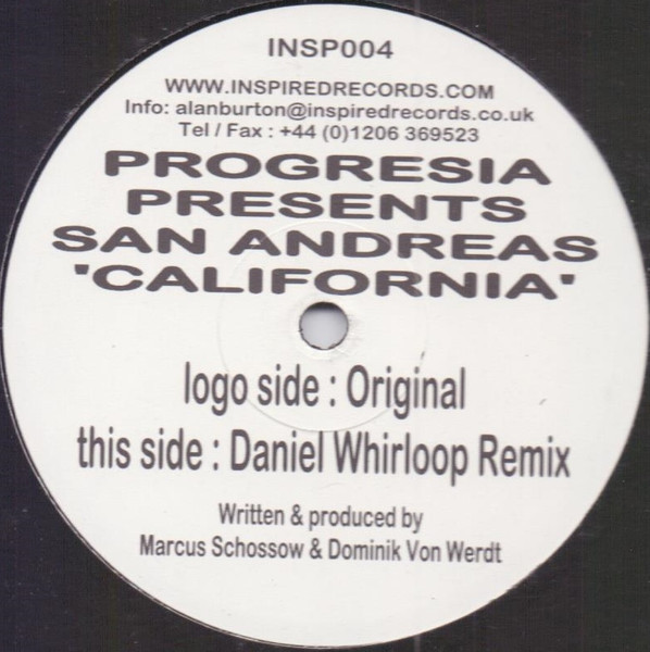 Progresia Presents San Andreas - California | Inspired Records (INSP004) - main