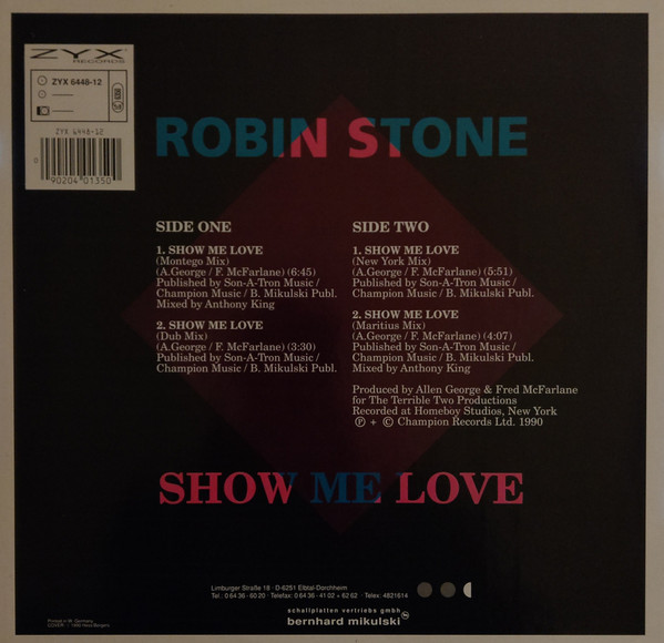 Robin Stone - Show Me Love | ZYX Records (ZYX 6448-12) - 2