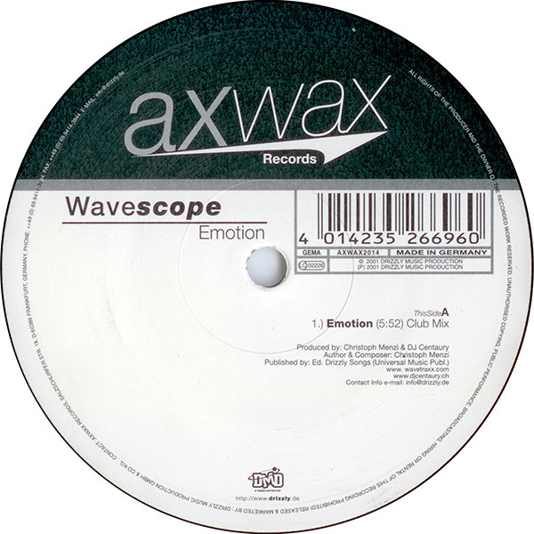 Wavescope - Emotion | Axwax Records (AXWAX 2014) - main