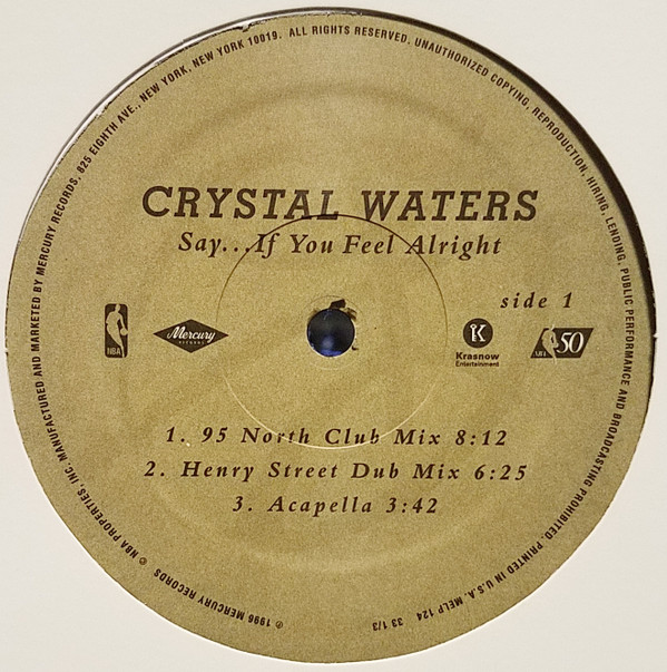 Crystal Waters - Say... If You Feel Alright | Mercury (MELP 124) Crystal Waters - Say... If You Feel Alright | Mercury (MELP 124)