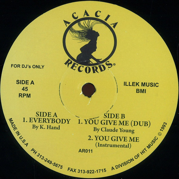 Kelli Hand  &  Claude Young - Everybody / You Give Me | Acacia Records (AR011) - main