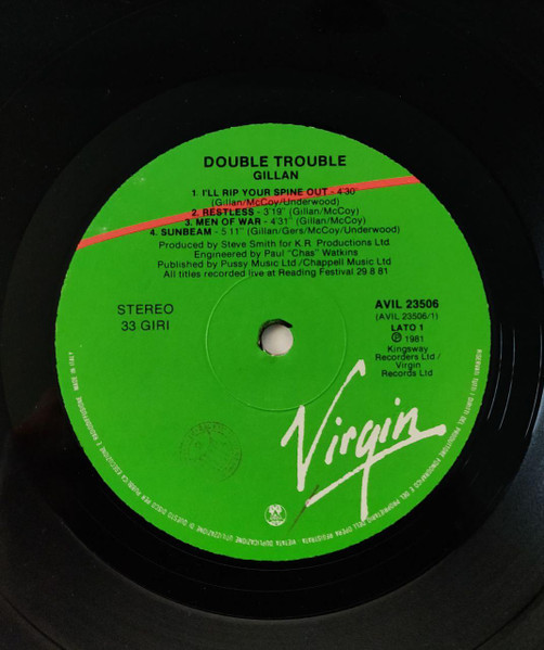 Gillan - Double Trouble | Virgin (AVIL 23506) - 4 Gillan - Double Trouble | Virgin (AVIL 23506) - 4