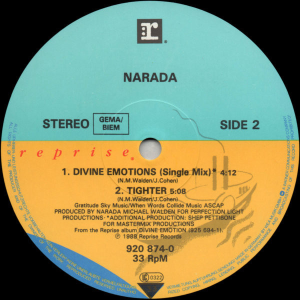 Narada Michael Walden - Divine Emotions | Reprise Records (920 874-0) - 4