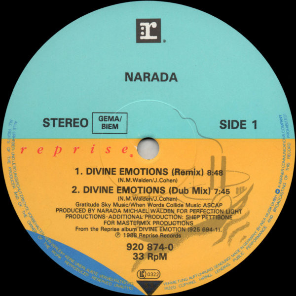 Narada Michael Walden - Divine Emotions | Reprise Records (920 874-0) - 3