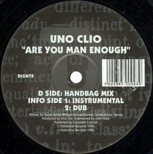 Uno Clio - Are You Man Enough | Distinct'ive (DISNT4) - main