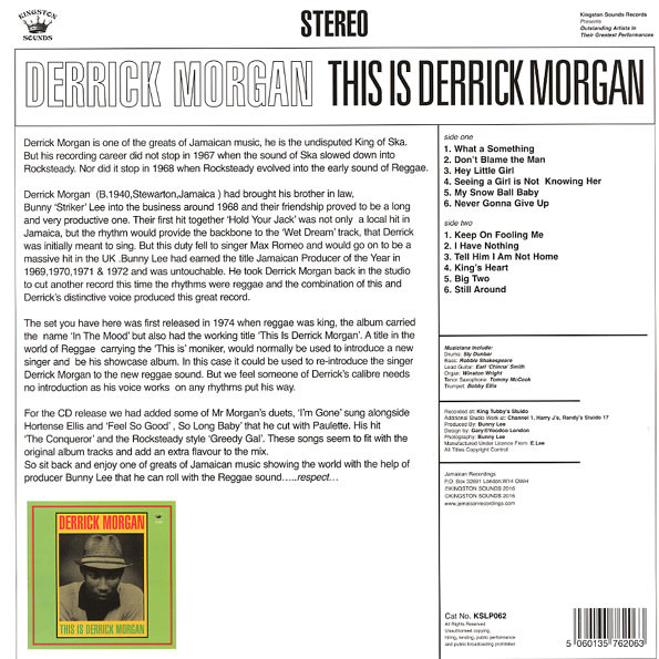 Derrick Morgan - This Is Derrick Morgan | Kingston Sounds (KSLP062) - 2 Derrick Morgan - This Is Derrick Morgan | Kingston Sounds (KSLP062) - 2