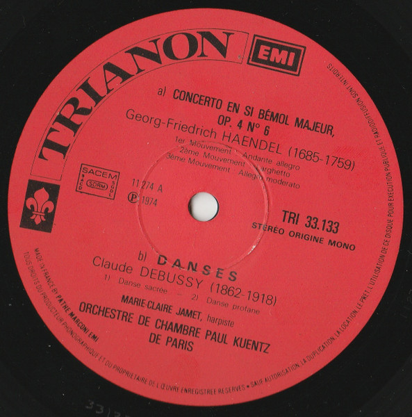 Marie-Claire Jamet , Orchestre De Chambre Paul Kuentz - Harpe Et Orchestre | Trianon (TRI 33133)