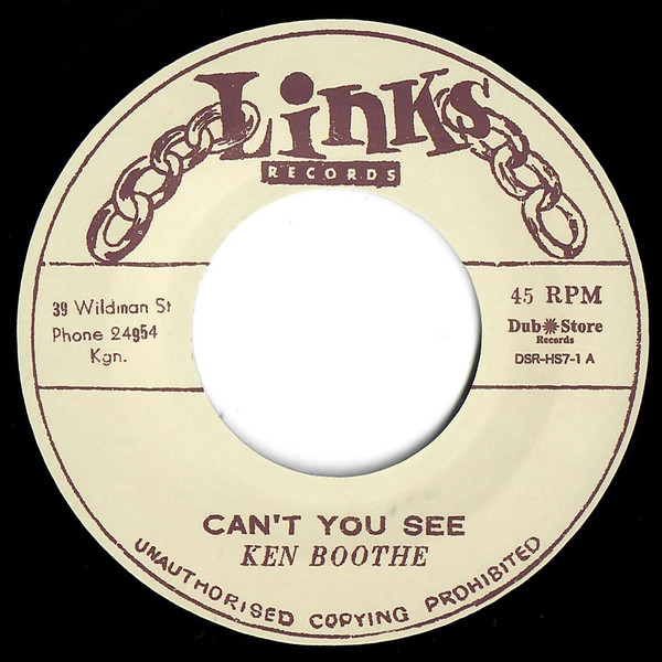 Ken Boothe - Can't You See / I Remember Someone | Links Records (DSR-HS7-1)
