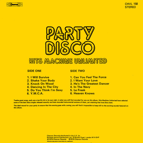 Hits Machine Unlimited - Party Disco | Chevron (CHVL 158) - 2