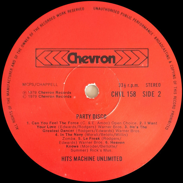 Hits Machine Unlimited - Party Disco | Chevron (CHVL 158) - 4